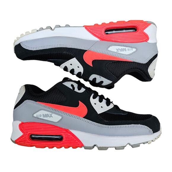 Nike Air Max 90 Essential Sneaker Size 8.5 Wolf Grey Bright Crimson AJ1285-012 - Picture 12 of 13